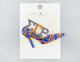 Fashion Sorority Stone Heel Brooch #MBR1052 - Multiple Colors (PC)