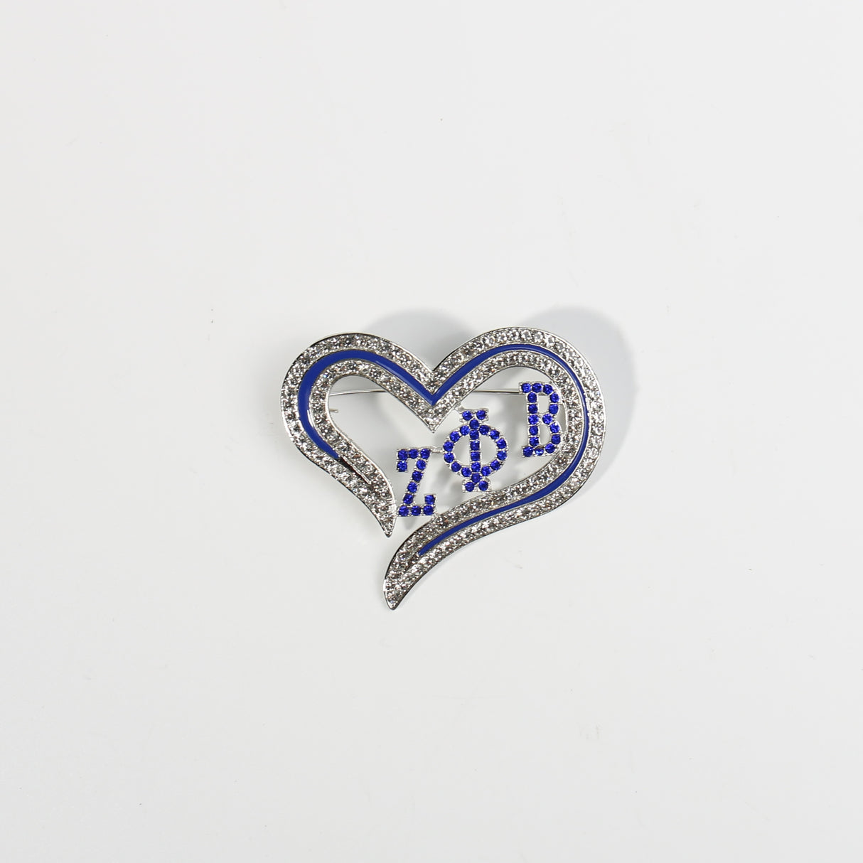 Fashion Sorority Heart Stone Brooch #MBR1060 - Multiple Colors (PC)