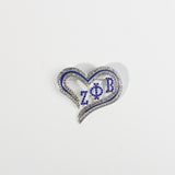 Fashion Sorority Heart Stone Brooch #MBR1060 - Multiple Colors (PC)