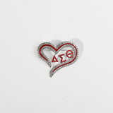 Fashion Sorority Heart Stone Brooch #MBR1060 - Multiple Colors (PC)