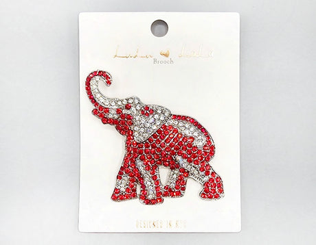 Fashion Crystal Elephant Brooch #MBR1061 - Multiple Colors (PC)