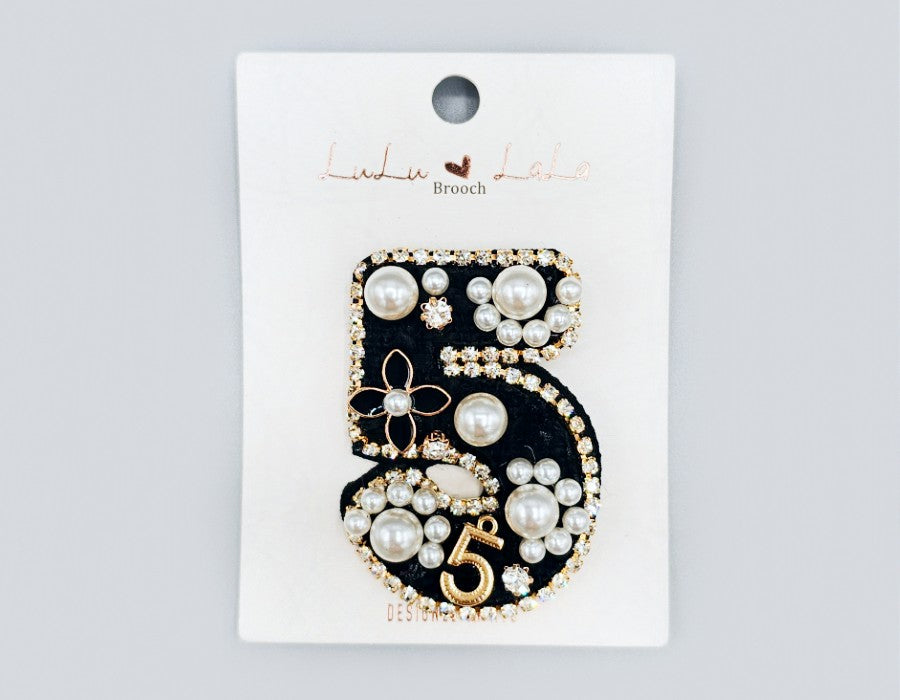 Fashion Pearl No.5 Brooch #MBR1082 - Multiple Colors (PC)