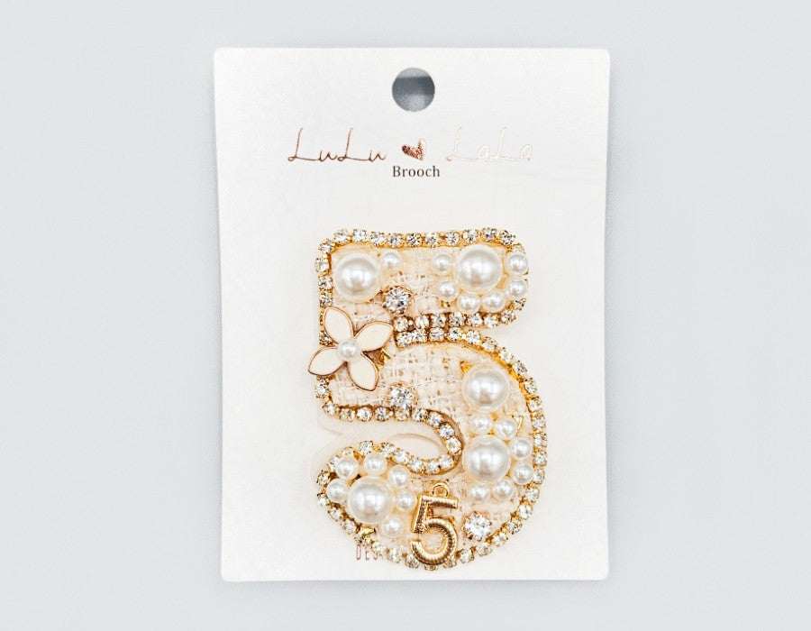 Fashion Pearl No.5 Brooch #MBR1082 - Multiple Colors (PC)
