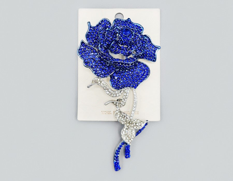 Fashion Flower Rhinestone Brooch #MBR1085 - Multiple Colors (PC)