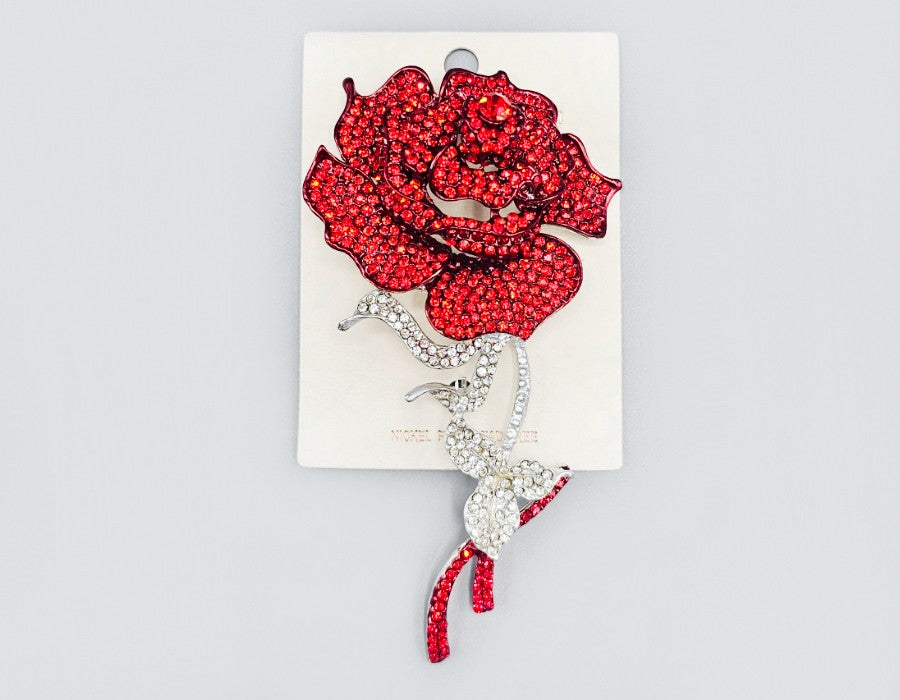 Fashion Flower Rhinestone Brooch #MBR1085 - Multiple Colors (PC)