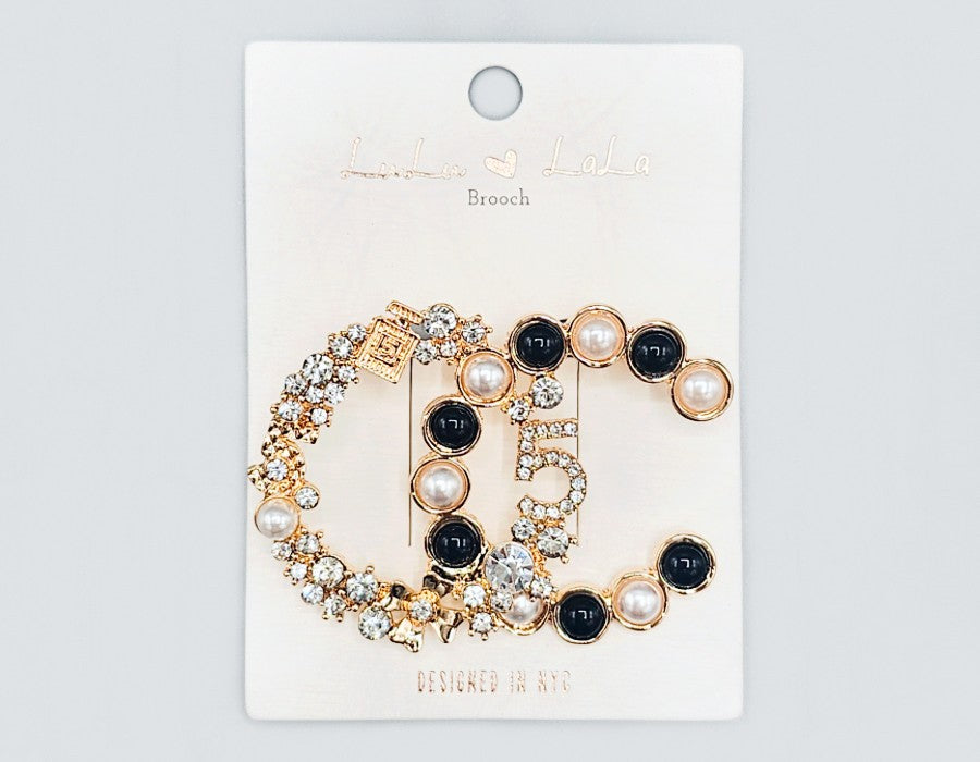 Fashion Design Rhinestone Brooch #MBR1091 - Multiple Colors (PC)