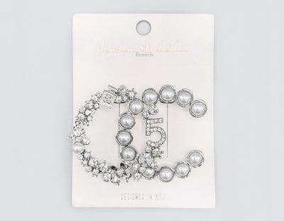 Fashion Design Rhinestone Brooch #MBR1091 - Multiple Colors (PC)