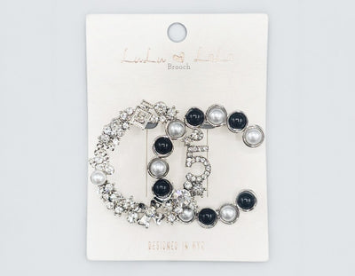 Fashion Design Rhinestone Brooch #MBR1091 - Multiple Colors (PC)