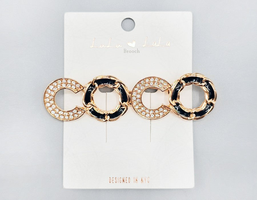 Fashion Rhinestone Chain Design Brooch #MBR1096 - Multiple Colors (PC)