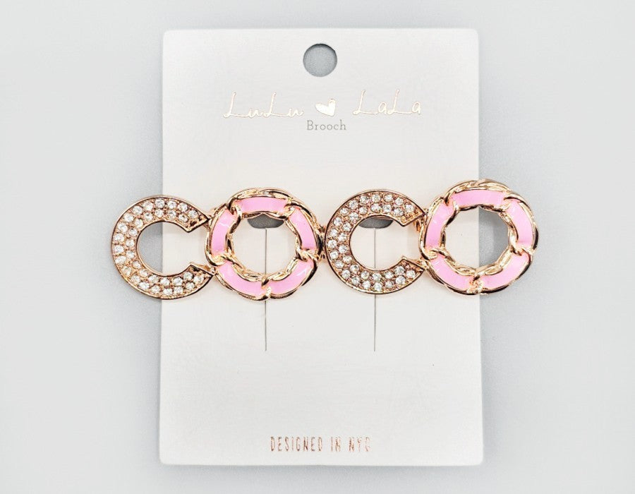Fashion Rhinestone Chain Design Brooch #MBR1096 - Multiple Colors (PC)