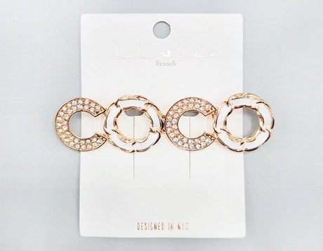 Fashion Rhinestone Chain Design Brooch #MBR1096 - Multiple Colors (PC)