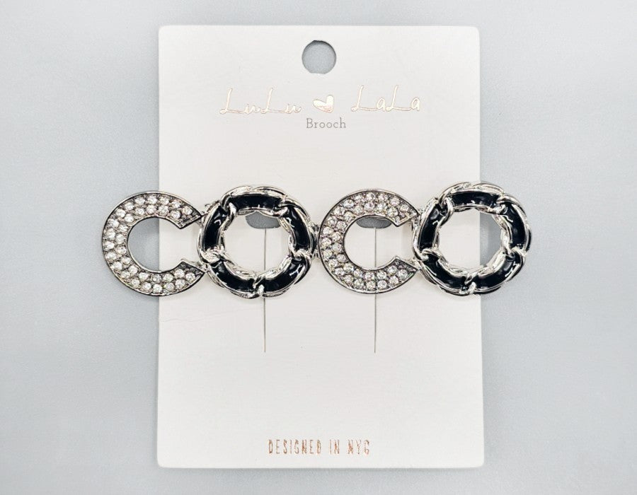 Fashion Rhinestone Chain Design Brooch #MBR1096 - Multiple Colors (PC)