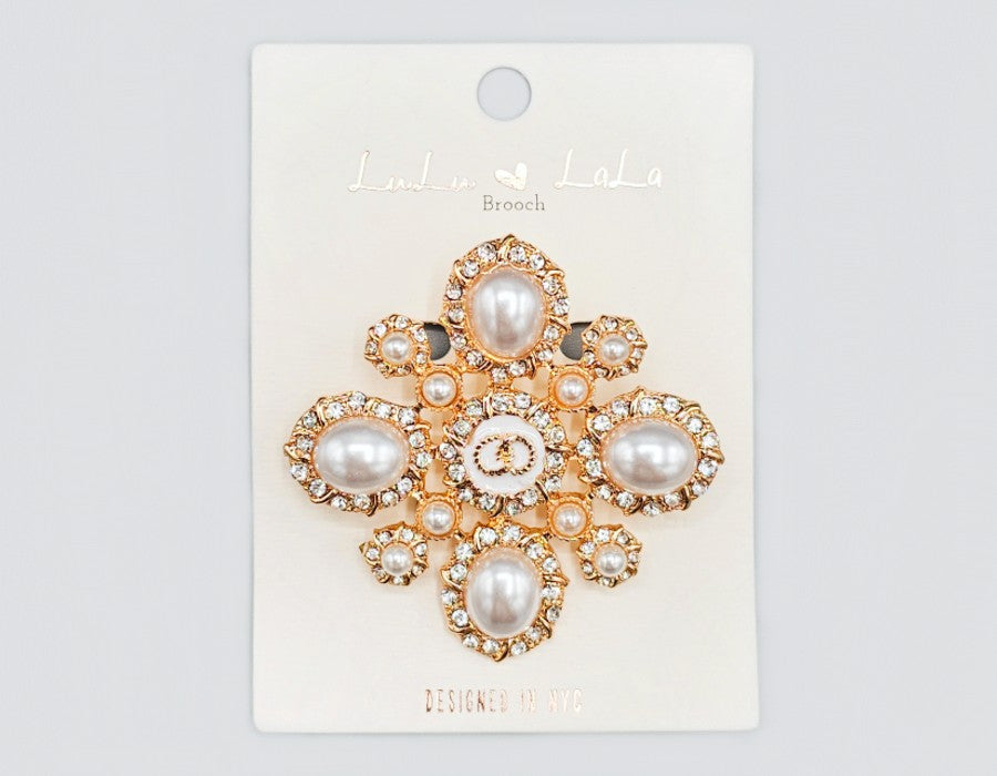 Fashion Gemstone Jewel Brooch #MBR1101 - Multiple Colors (PC)