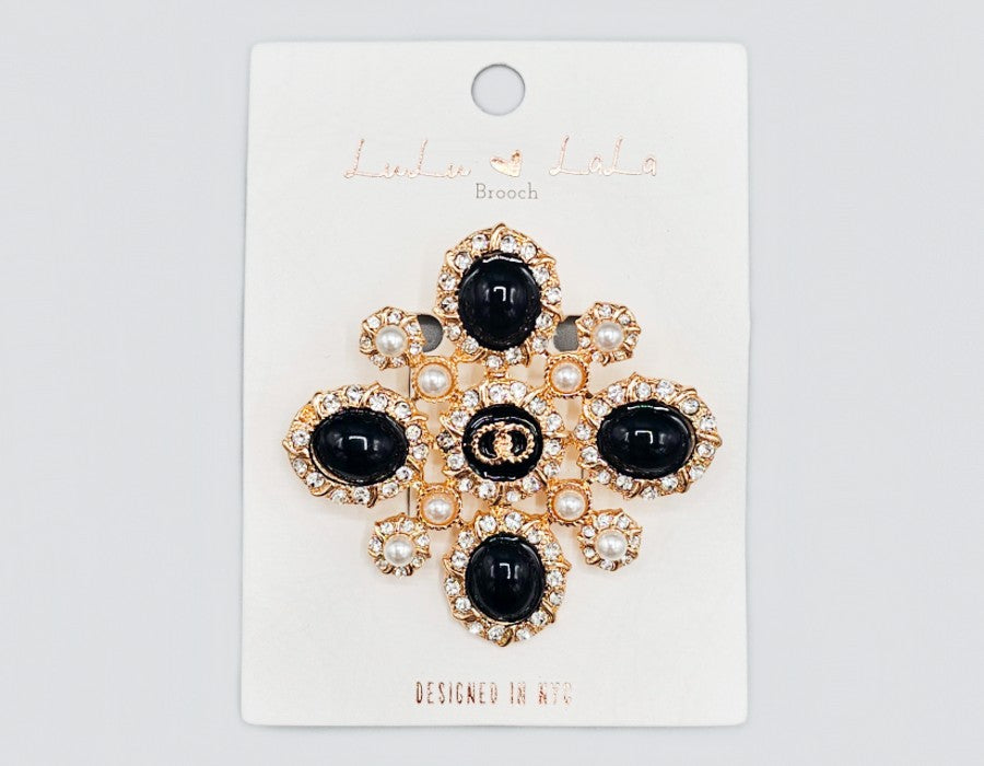 Fashion Gemstone Jewel Brooch #MBR1101 - Multiple Colors (PC)