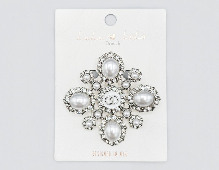 Fashion Gemstone Jewel Brooch #MBR1101 - Multiple Colors (PC)