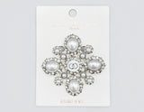 Fashion Gemstone Jewel Brooch #MBR1101 - Multiple Colors (PC)