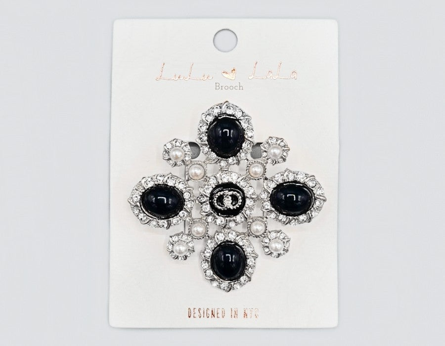 Fashion Gemstone Jewel Brooch #MBR1101 - Multiple Colors (PC)