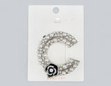 Fashion Pearl Letter C Brooch #MBR1103 - Multiple Colors (PC)