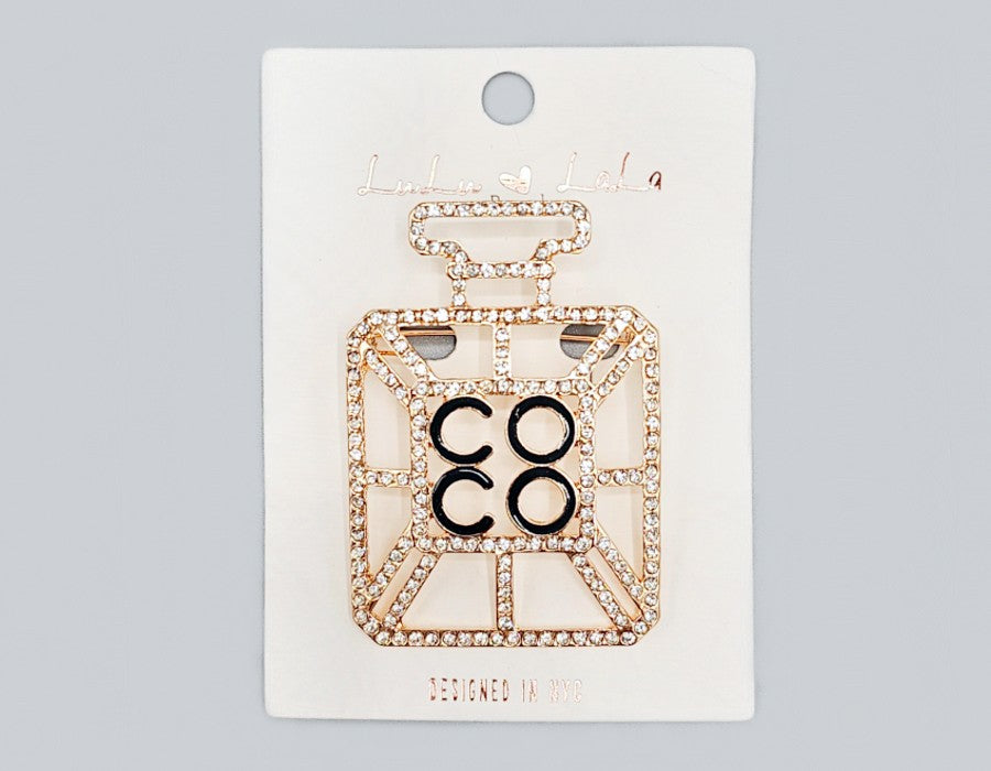 Fashion Perfume Shape Brooch #MBR1104 - Multiple Colors (PC)