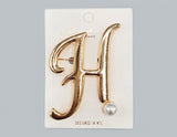 Fashion Pearl Initial Brooch #MBR1115GD (PC)