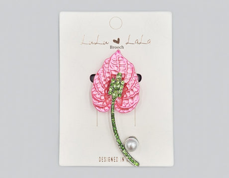 Fashion Pearl Lily Brooch #MBR1123 - Multiple Colors (PC)