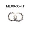 Stone Hoop Earring 40mm #ME08 - Multiple Colors (PC)