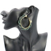 Stone Hoop Earring 40mm #ME08 - Multiple Colors (PC)