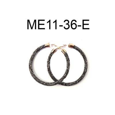 Stone Hoop Earring 70mm #ME11 - Multiple Colors (PC)