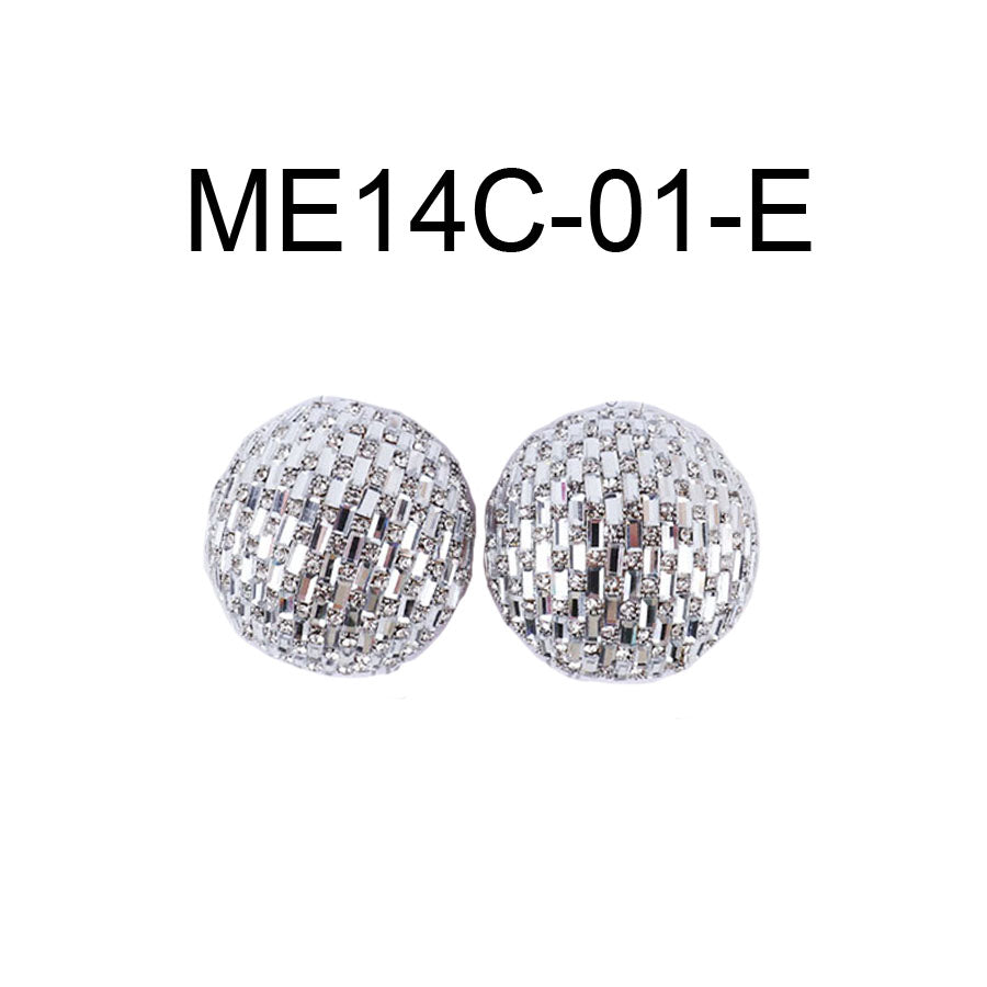 Stone Post 40mm Clip On Earrings #ME14C - Multiple Colors (PC)