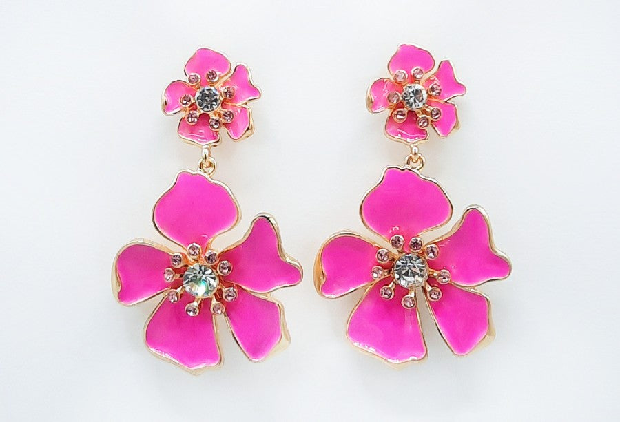 Fashion Floral Drop Earrings #ME1820 - Multiple Colors (PC)