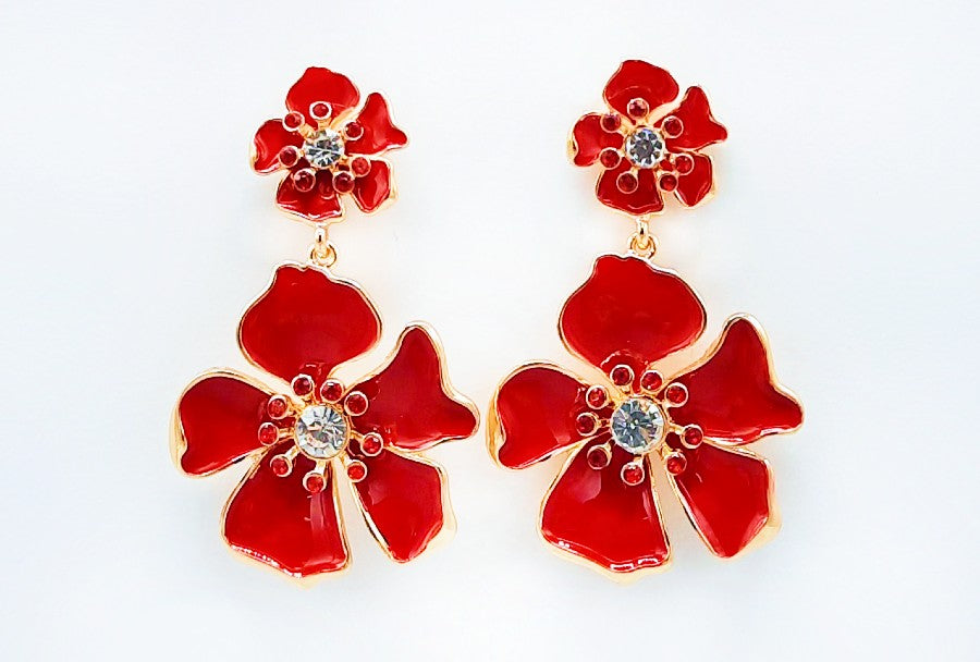 Fashion Floral Drop Earrings #ME1820 - Multiple Colors (PC)
