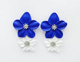 Fashion Two-Tone Flower Drop Earrings #ME2128 - Multiple Colors (PC)