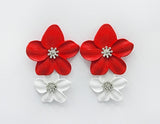 Fashion Two-Tone Flower Drop Earrings #ME2128 - Multiple Colors (PC)