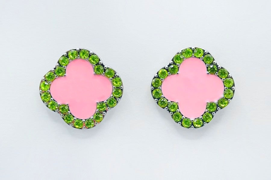 Fashion Epoxy Clover Earrings #ME2231 - Multiple Colors (PC)