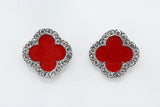 Fashion Epoxy Clover Earrings #ME2231 - Multiple Colors (PC)