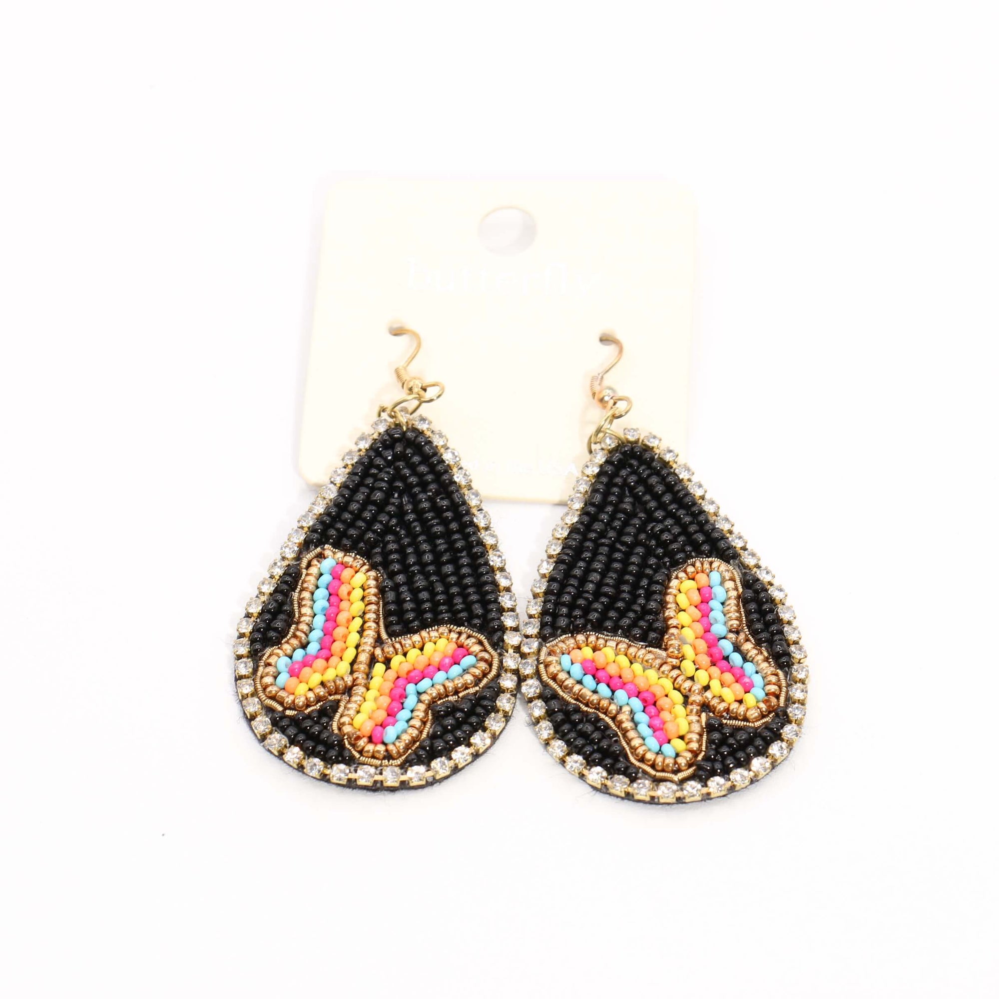 Fashion Butterfly Earrings #ME553BKM - Black (PC)