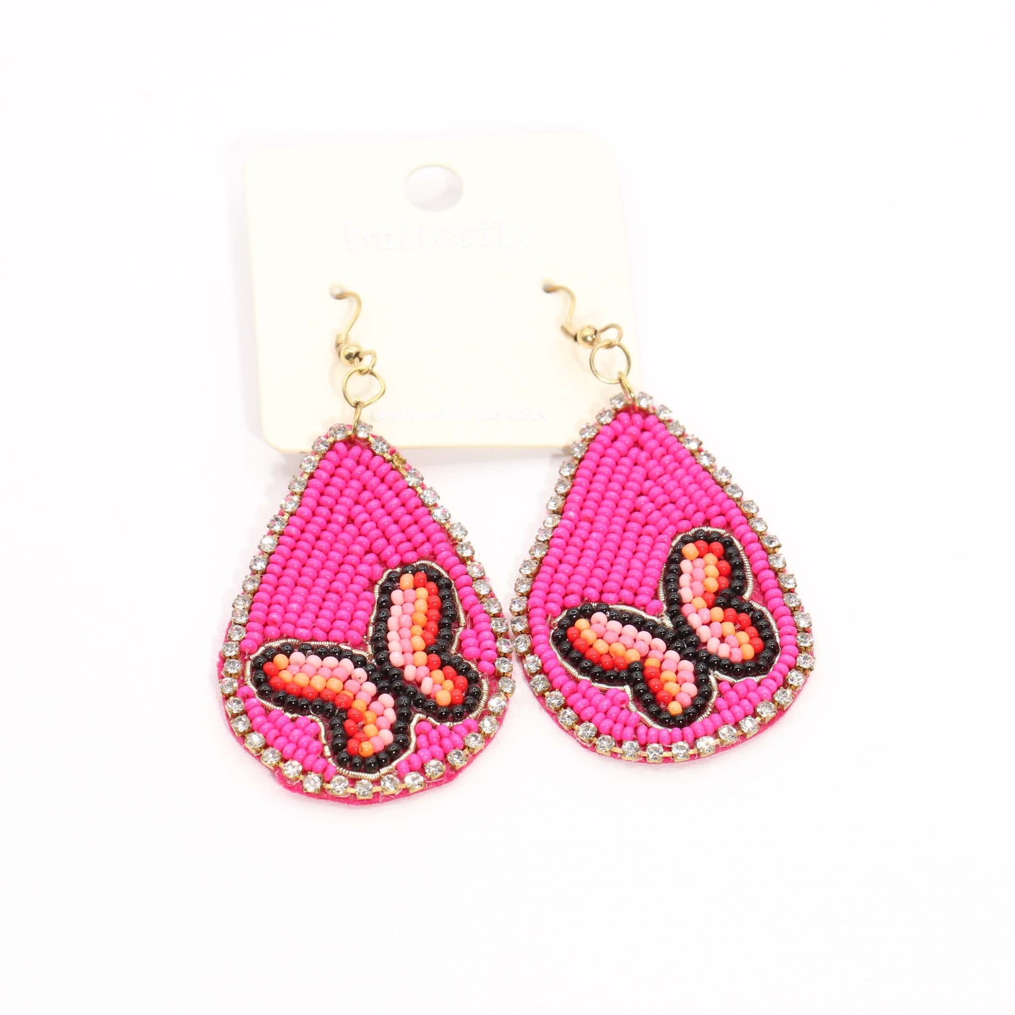 Fashion Butterfly Earrings #ME553FCM - Fuchsia (PC)