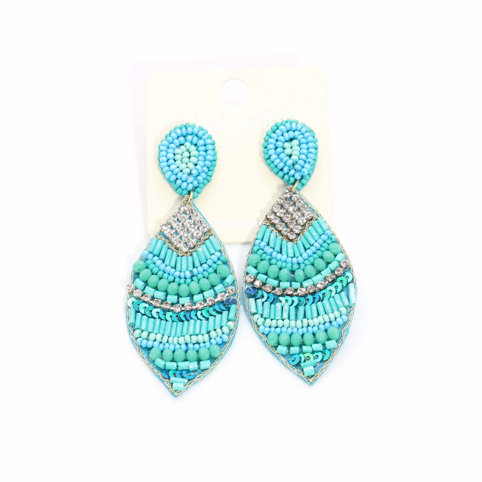 Fashion Beaded Earrings #ME668TQ - Turquoise (PC)