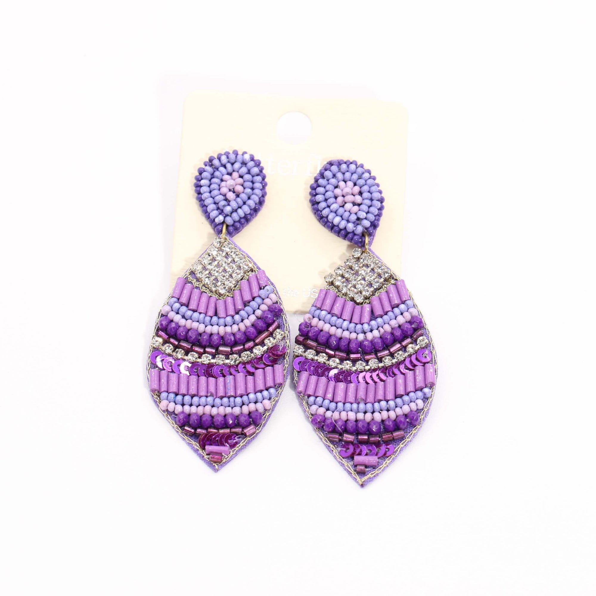 Fashion Beaded Earrings #ME668VI - Violet (PC)