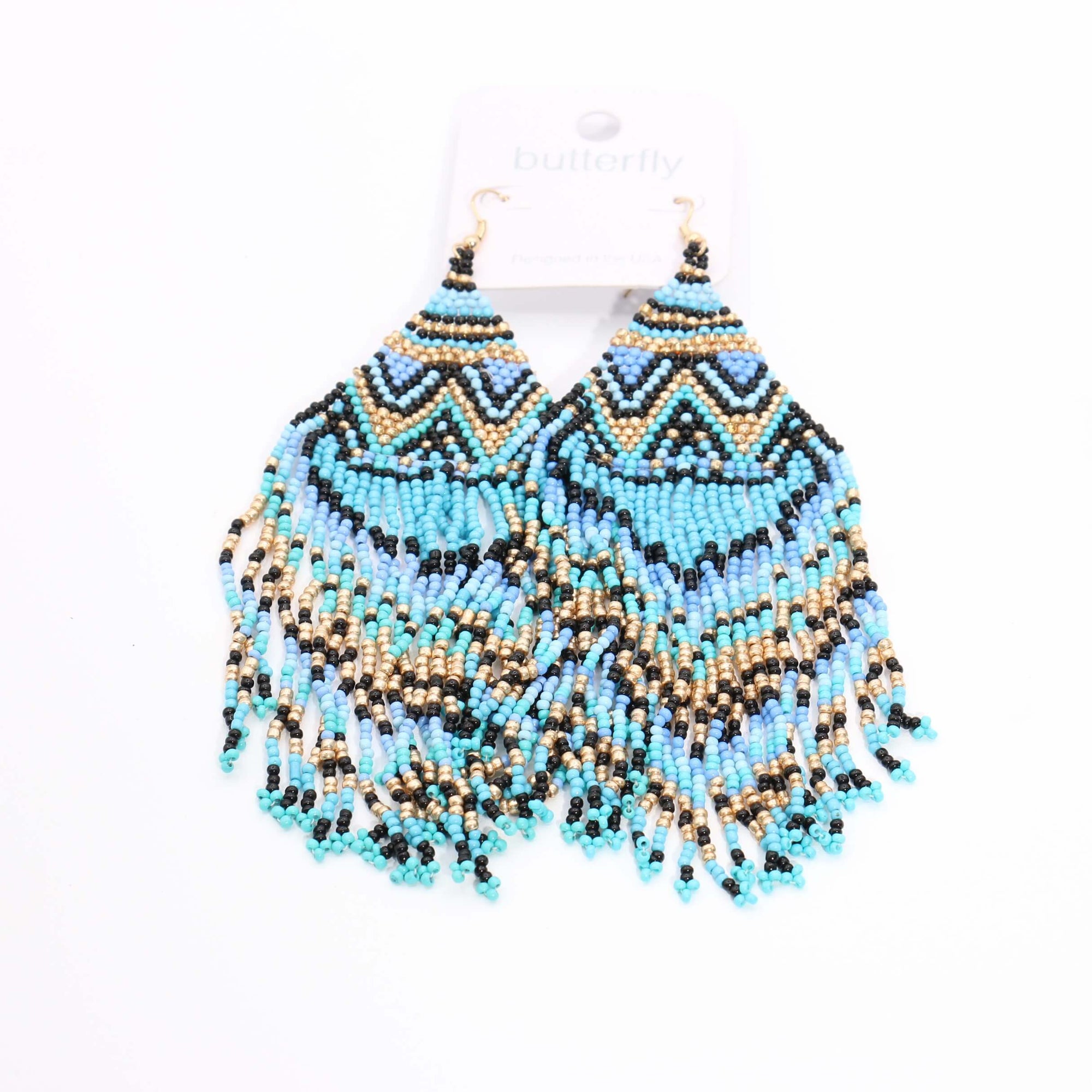 Fashion Beaded Earrings #ME69MTI - Turquoise (PC)