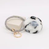 Pom Pom Keychain With Rhinestone Bracelet #MKH01 - Multiple Colors (PC)