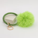 Pom Pom Keychain With Rhinestone Bracelet #MKH01 - Multiple Colors (PC)