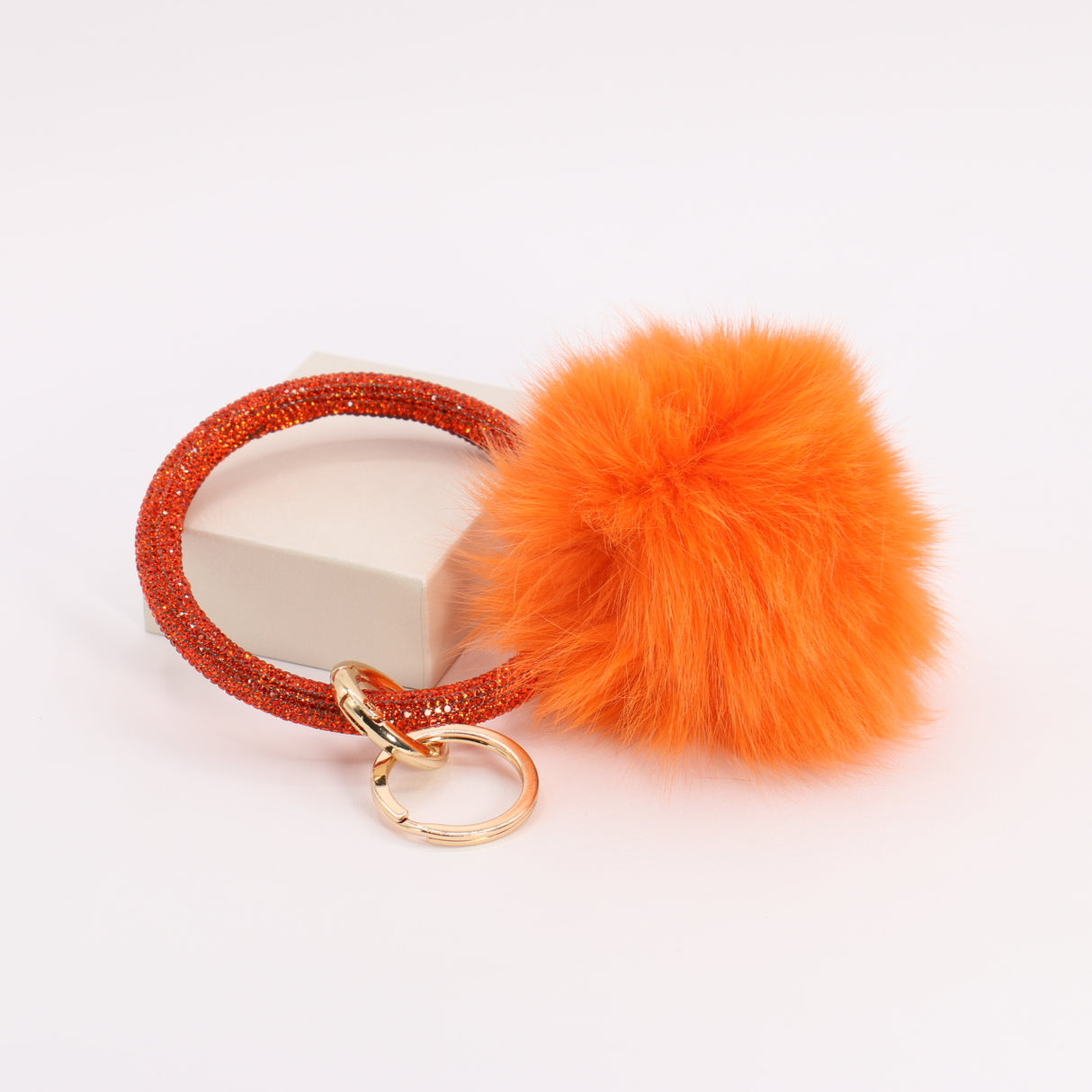 Pom Pom Keychain With Rhinestone Bracelet #MKH01 - Multiple Colors (PC)