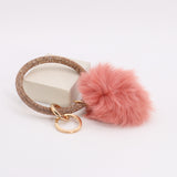 Pom Pom Keychain With Rhinestone Bracelet #MKH01 - Multiple Colors (PC)