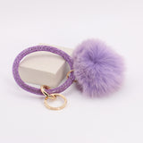 Pom Pom Keychain With Rhinestone Bracelet #MKH01 - Multiple Colors (PC)