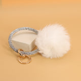 Pom Pom Keychain With Rhinestone Bracelet #MKH01 - Multiple Colors (PC)