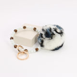 Pom Pom Keychain With Bead Bracelet #MKH02 - Multiple Colors (PC)