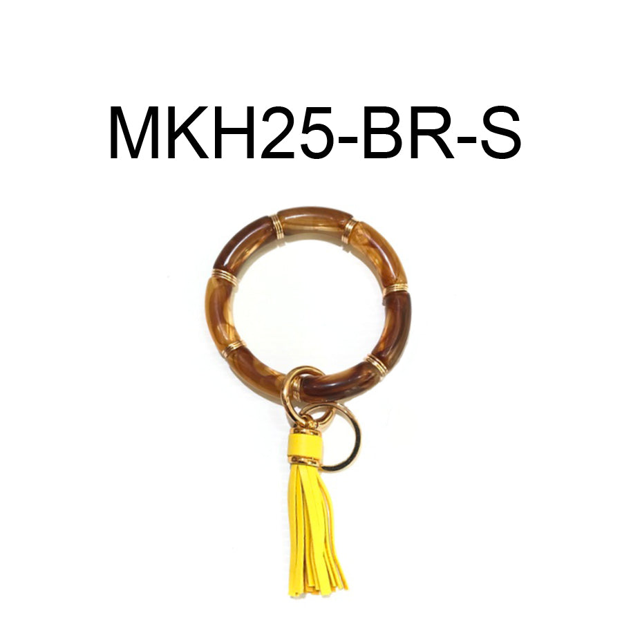 Bamboo Bracelet & Tassel Keychain #MKH25 - Multiple Colors (PC)