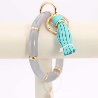 Bamboo Bracelet & Tassel Keychain #MKH25 - Multiple Colors (PC)