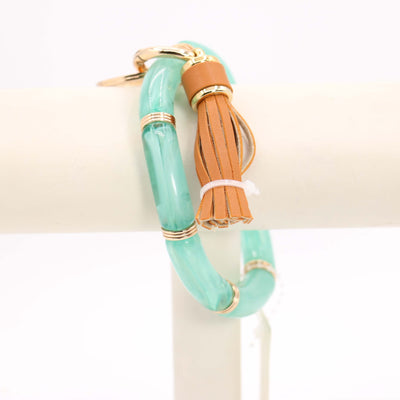 Bamboo Bracelet & Tassel Keychain #MKH25 - Multiple Colors (PC)